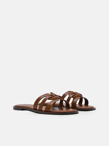 Carmel Sandal Slide Kulit, , hi-res