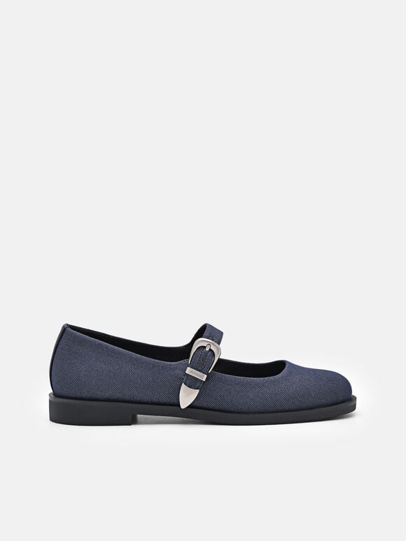 Flats  Mary Jane dengan Gesper, , hi-res