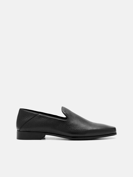 Ryder Leather Loafers, Black, hi-res