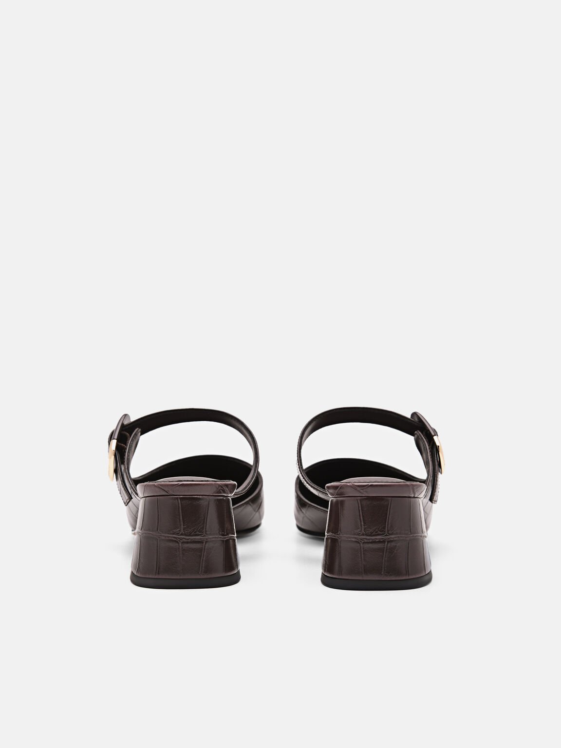 Bridget Embossed Leather Heel Mules, , hi-res