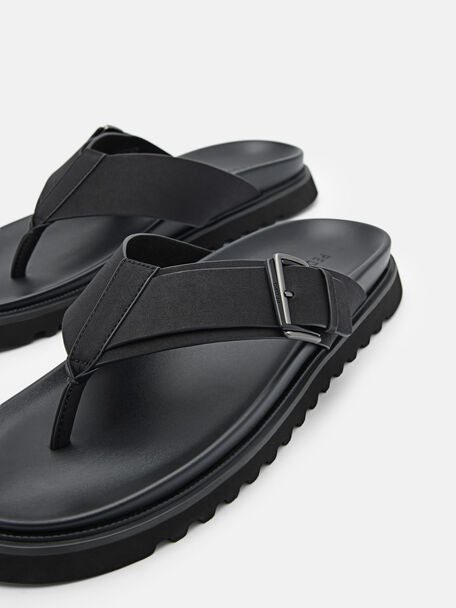 PEDRO Icon Leather Heel Sandals, Black