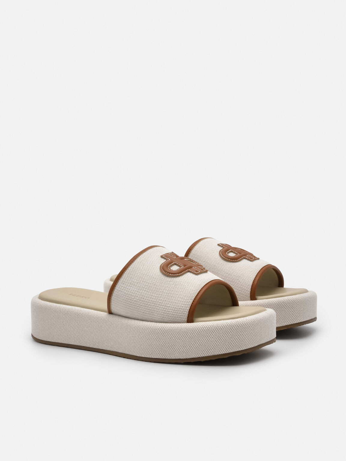 PEDRO Icon Canvas Wedge Sandals, Beige