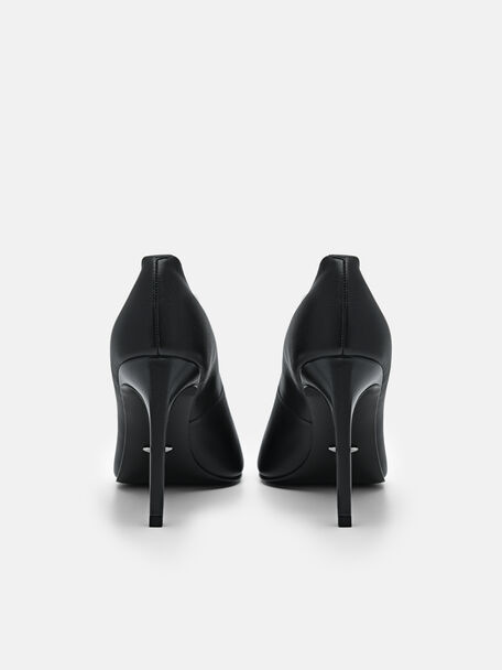 PEDRO Icon Leather Heel Sandals, Black