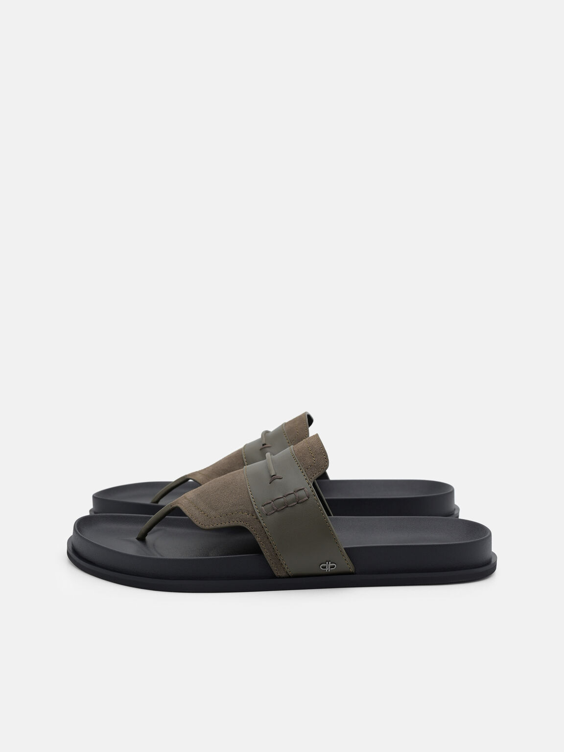 Suede Penny Thong Sandals, 