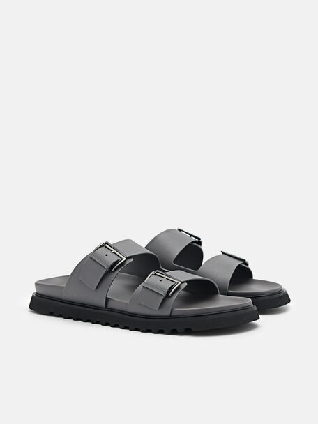 PEDRO Icon Leather Heel Sandals, Black