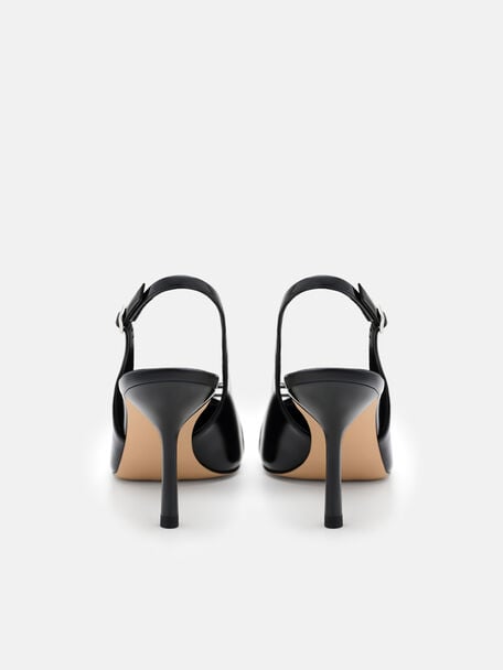 Jeanine Patent Leather Heel Slingback Pumps, , hi-res