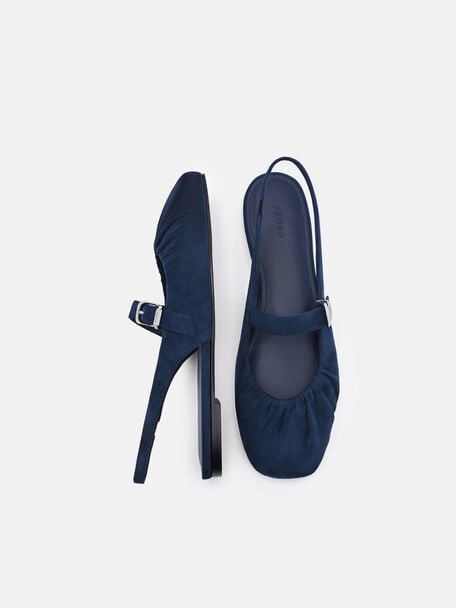 Sepatu Flat Ballerina Suede Gabrielle, , hi-res