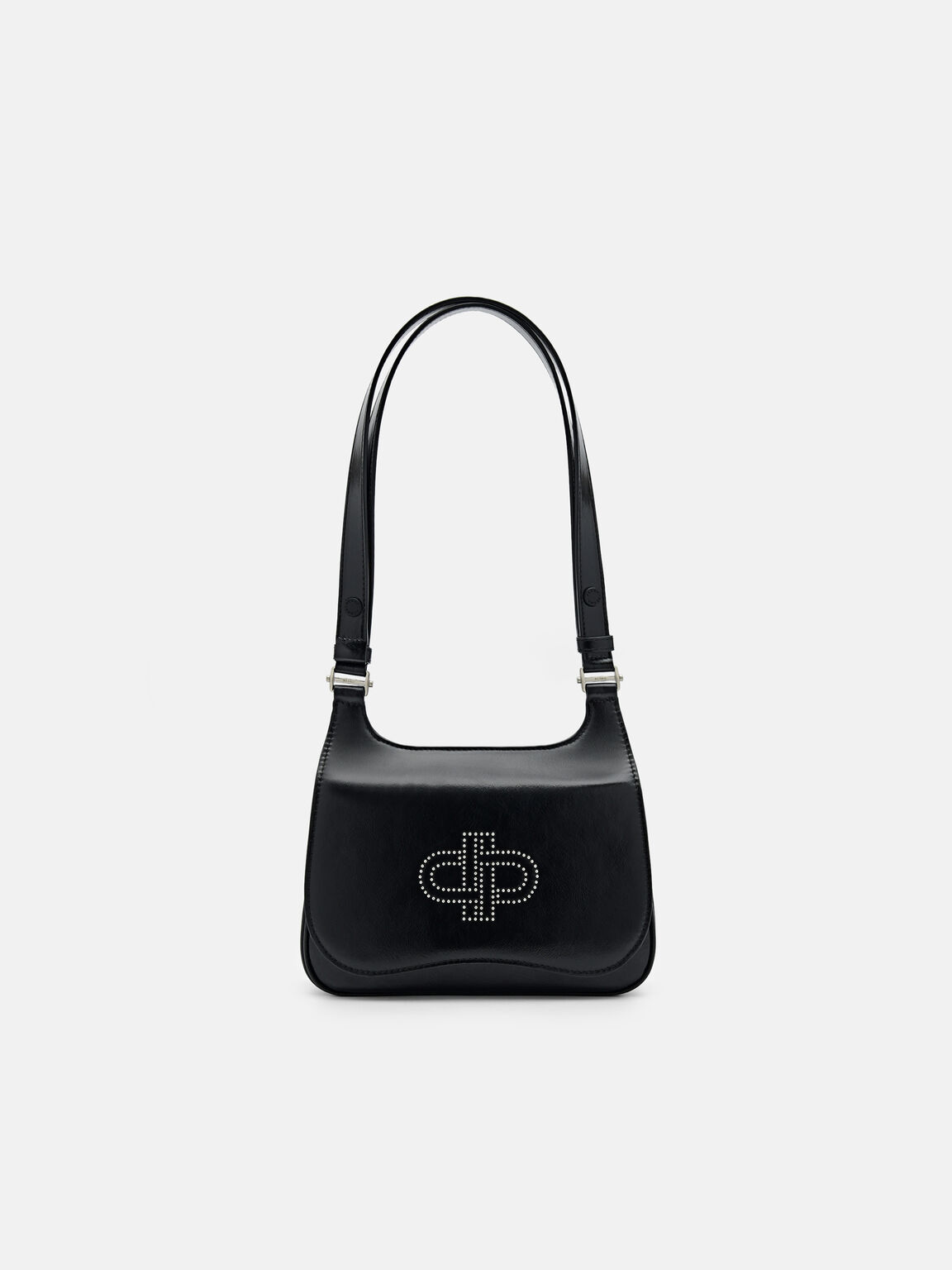 PEDRO Icon Leather Studded Shoulder Bag, Black, hi-res