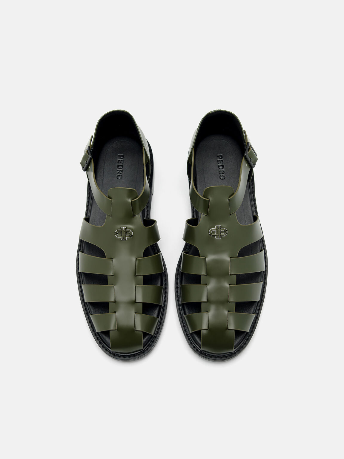 Brent Leather Caged Sandals, 
