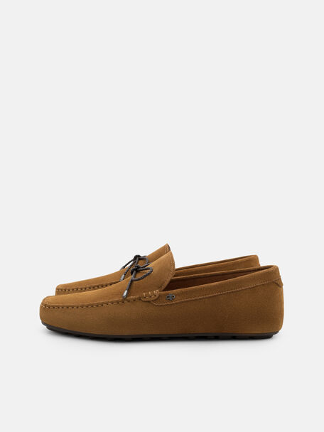Suede Bow Driving Shoes, , hi-res