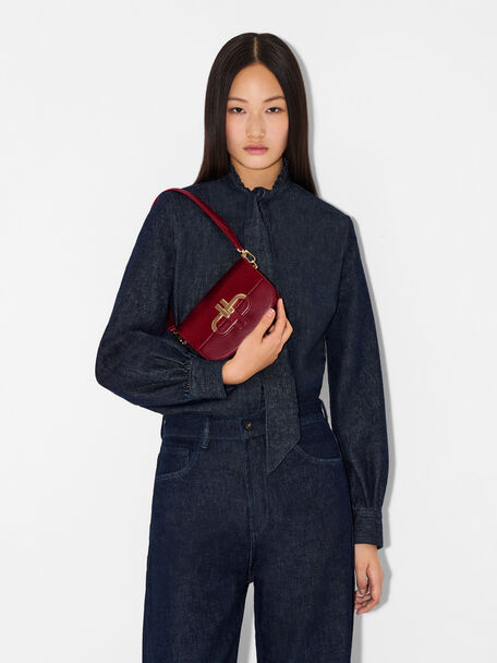 Duet Calf Hair Shoulder Bag, 