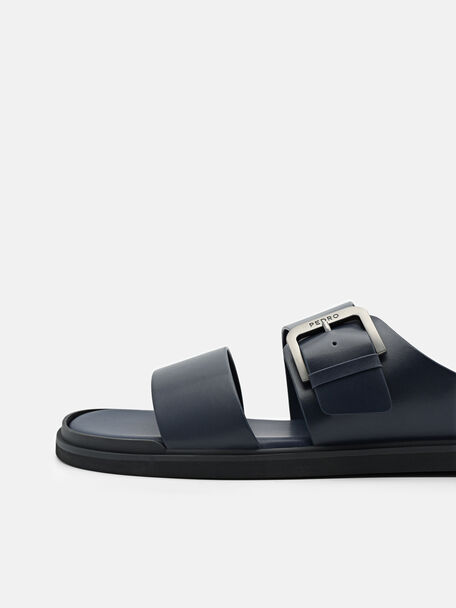 PEDRO Icon Leather Heel Sandals, Black