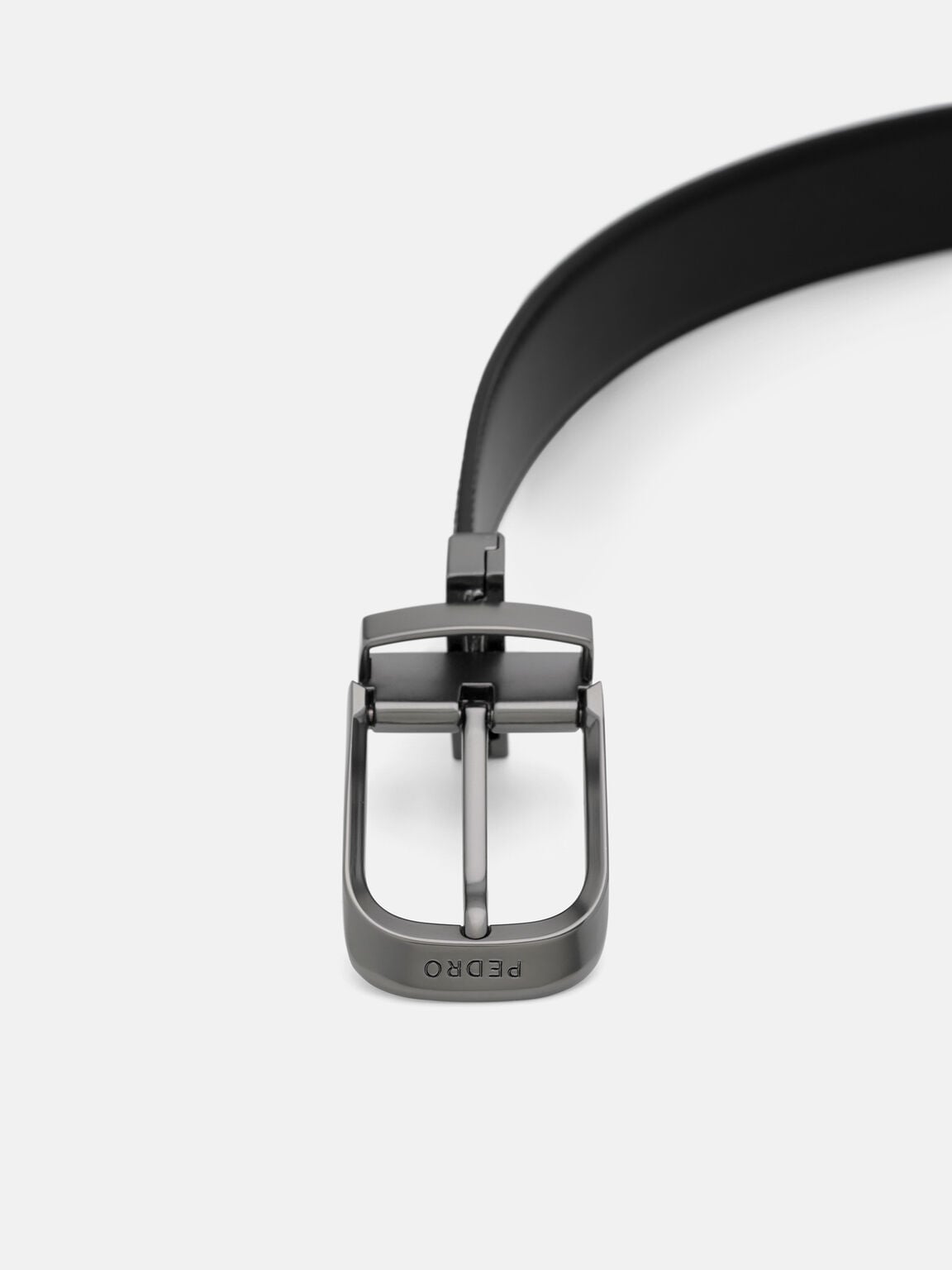 Embossed Leather Reversible Pin Belt, , hi-res