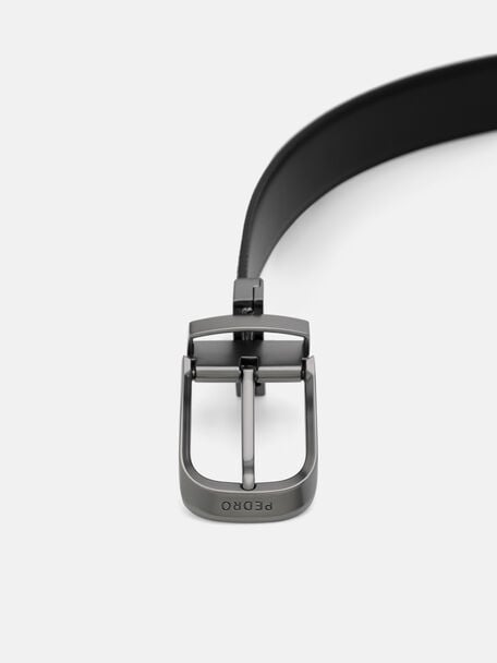Embossed Leather Reversible Pin Belt, , hi-res