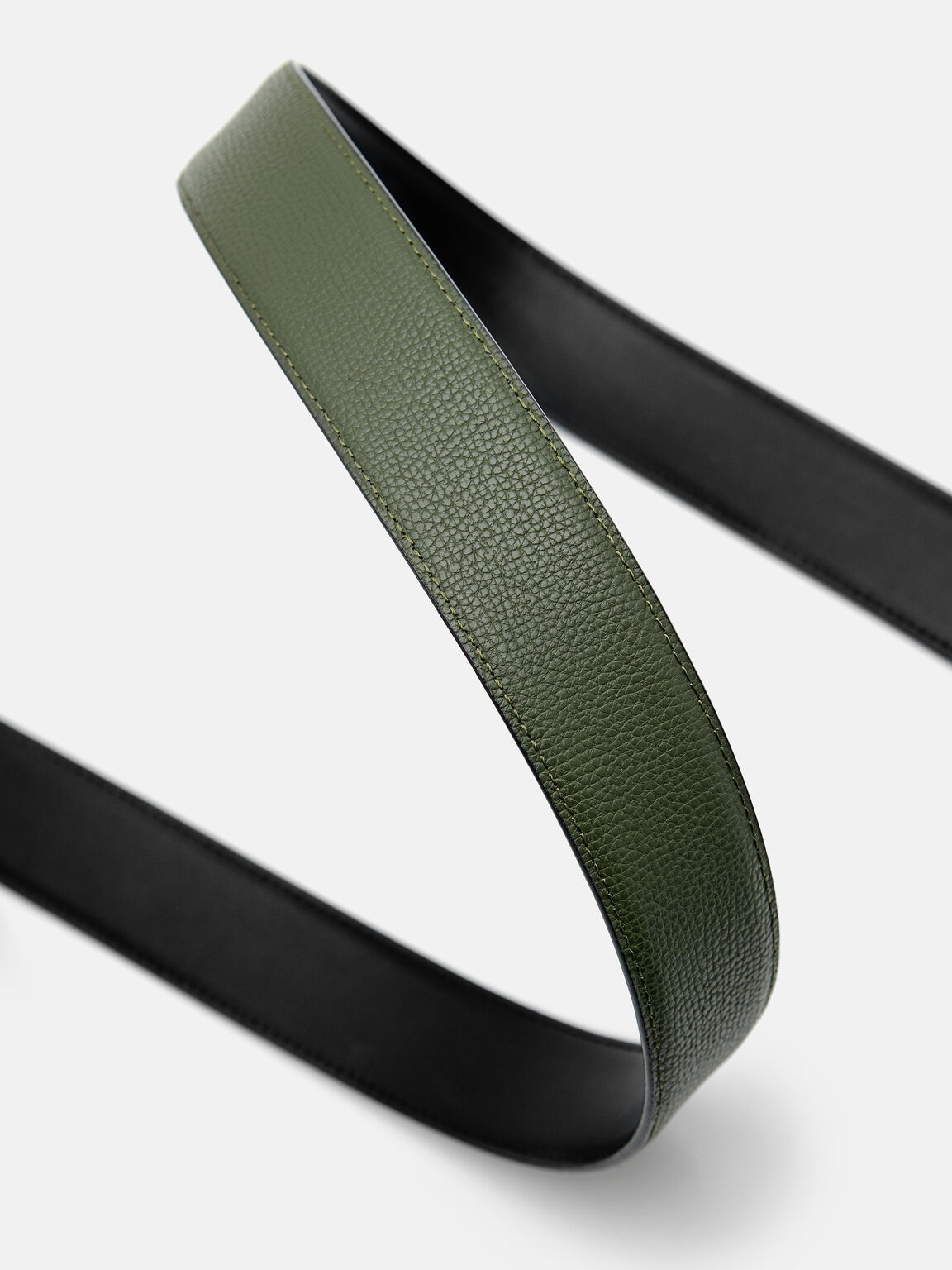 Belt Pin Reversibel Kulit Detail Emboss, 