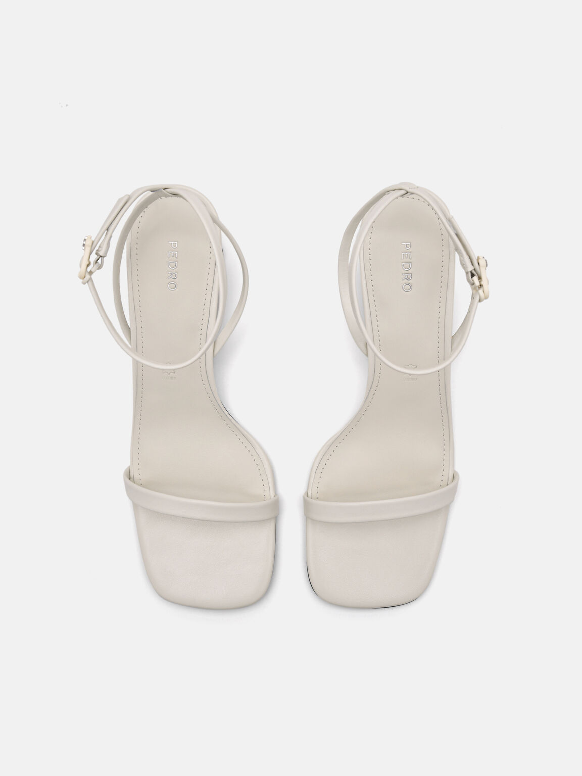 PEDRO Icon Leather Heel Sandals, Chalk