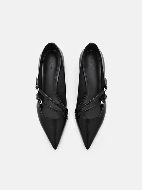 PEDRO Icon Leather Heel Sandals, Black