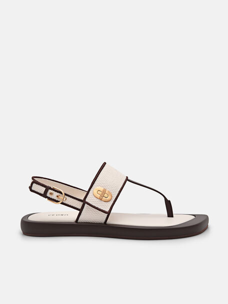 Brie Thong Sandals, Beige, hi-res