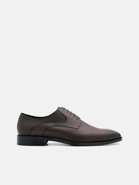 Sepatu Derby Kulit Saffiano, 
