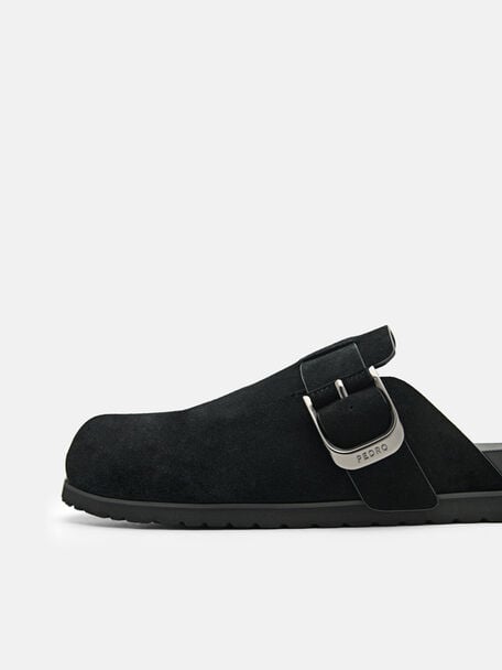 PEDRO Icon Leather Heel Sandals, Black