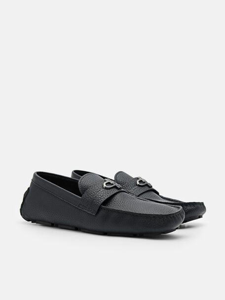 PEDRO Icon Leather Heel Sandals, Black