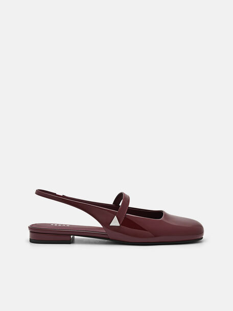 Tria Slingback Mules, Wine, hi-res