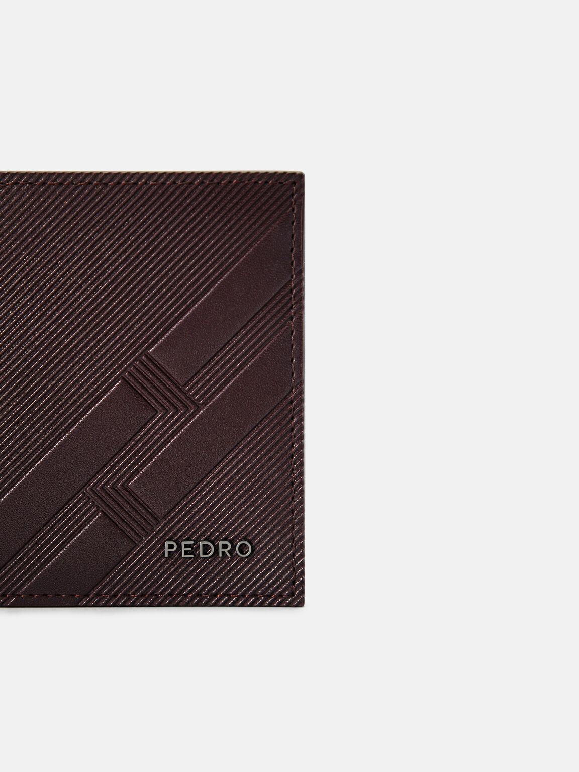 Embossed Leather Bi-Fold Flip Wallet, 