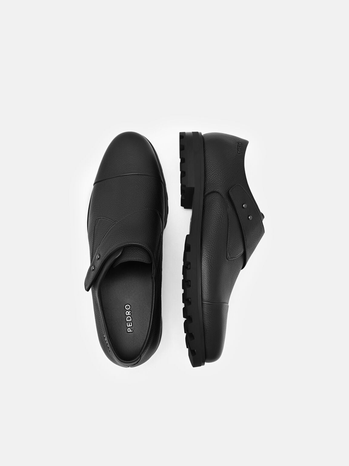 Flint Leather Monkstrap Shoes, , hi-res