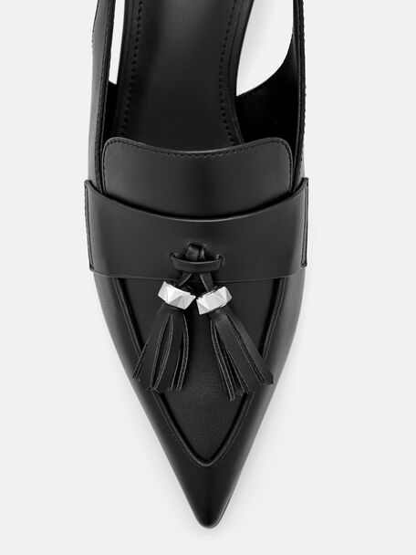 PEDRO Icon Leather Heel Sandals, Black