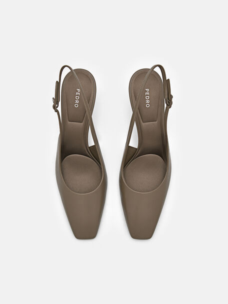 PEDRO Icon Leather Heel Sandals, Black