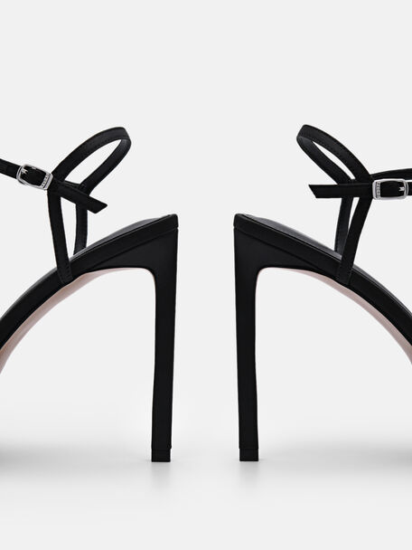 PEDRO Icon Leather Heel Sandals, Black