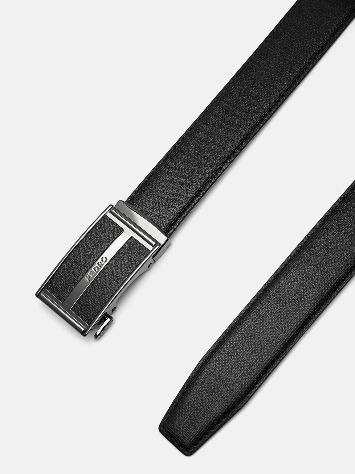 Embossed Leather Automatic Belt, , hi-res