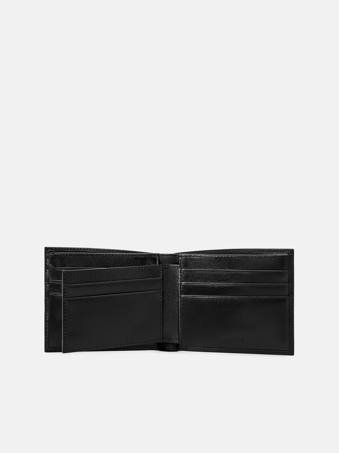 Dompet Lipat Dua Kulit Bergaris dengan Sisipan, 