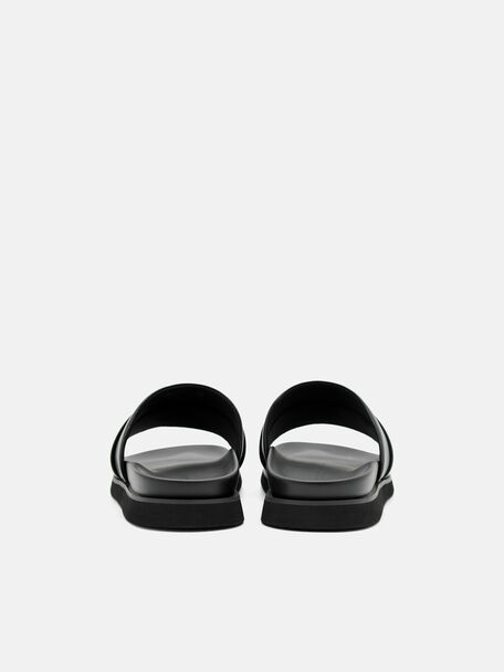 PEDRO Icon Leather Heel Sandals, Black