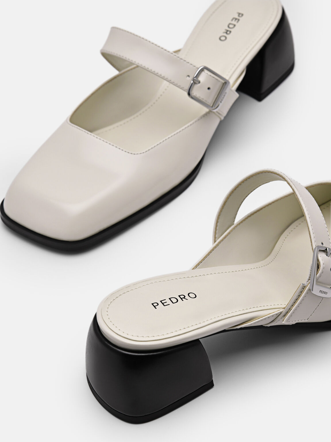Varsha Leather Heel Mules, 