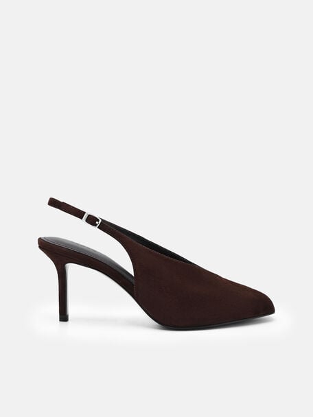 Sylvie Suede Slingback Heel Pumps, , hi-res