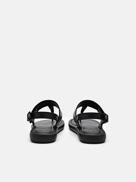 PEDRO Icon Leather Heel Sandals, Black