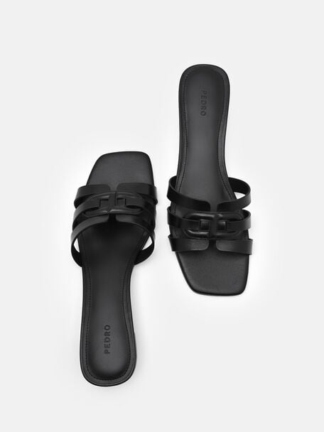 Sandal Hak Tinggi Carmel Berbahan Kulit, 