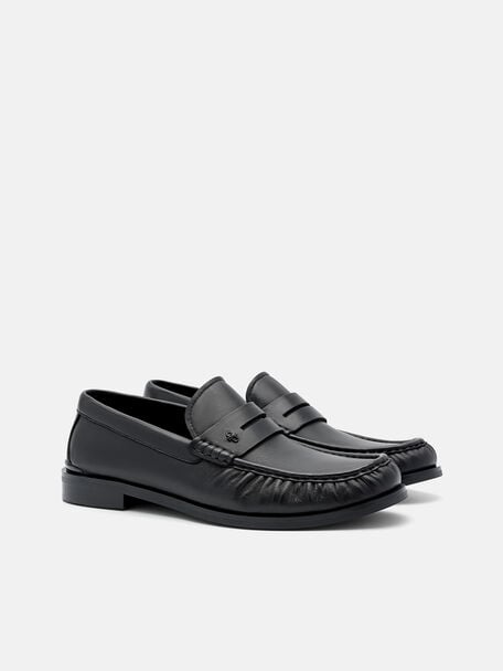 PEDRO Icon Leather Heel Sandals, Black
