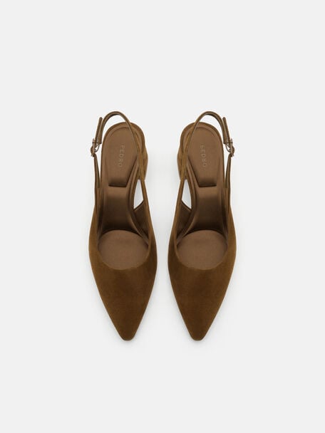 Quinn Suede Slingback Heel Pumps, , hi-res