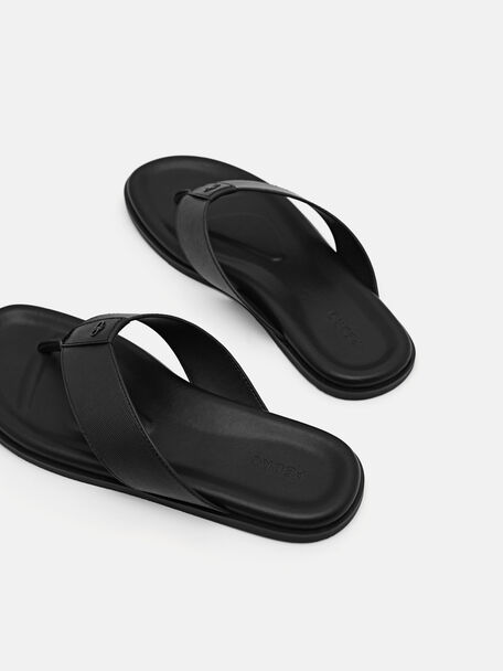 PEDRO Icon Leather Heel Sandals, Black
