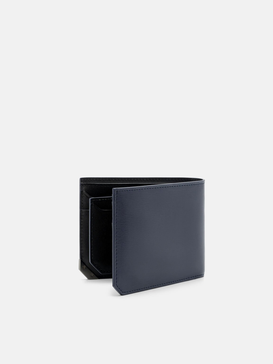 Dompet Kulit Lipat Dua dengan Sisipan, , hi-res