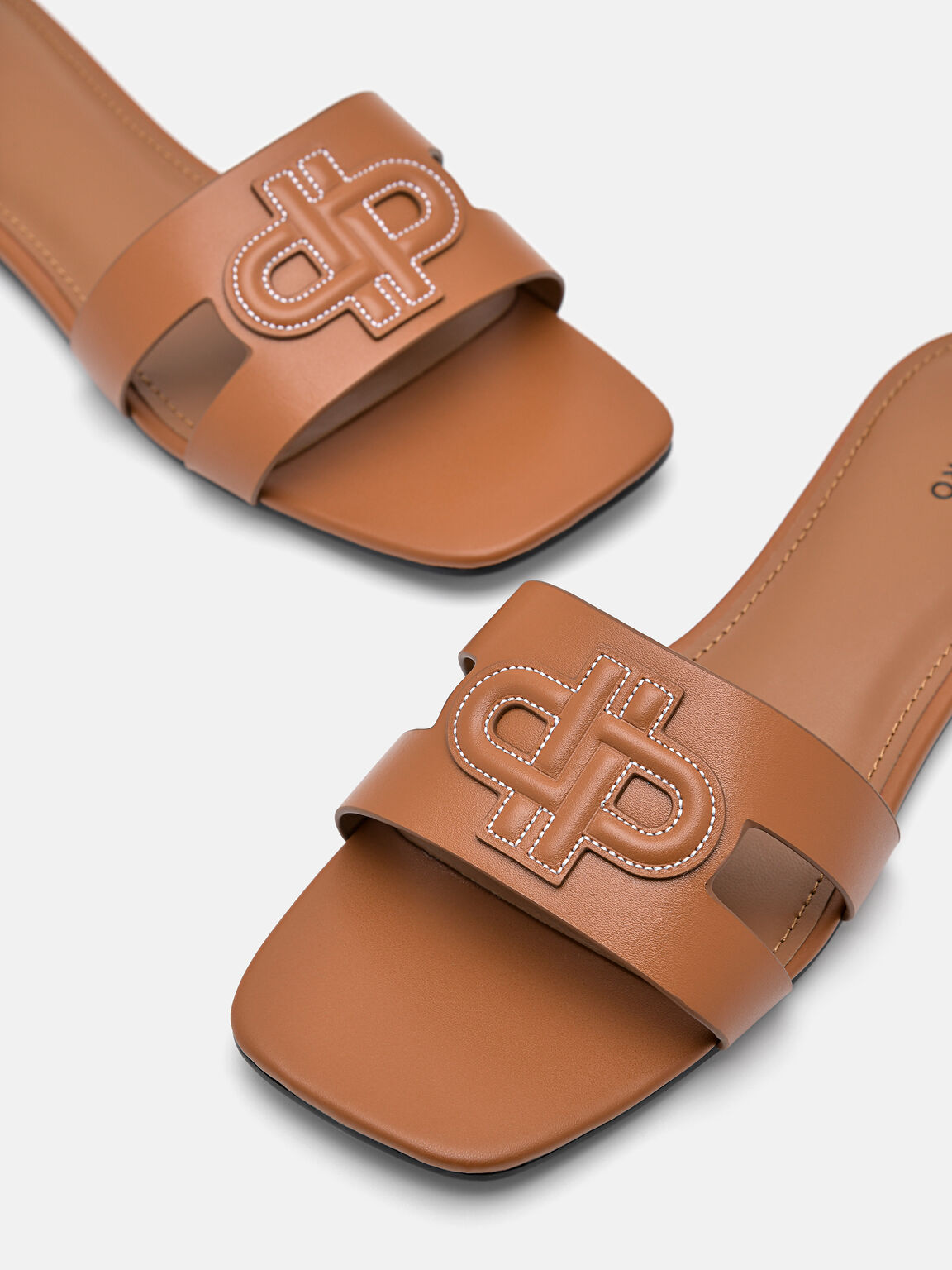 PEDRO Icon Leather Slip-On Sandals, Cognac