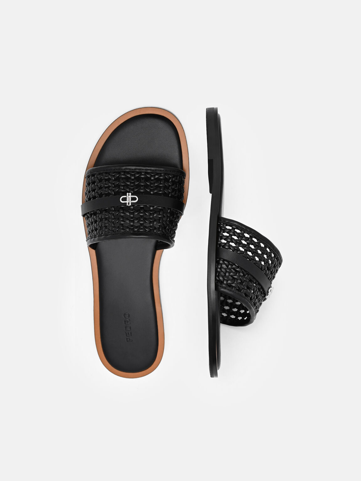 Sadie Woven Slide Sandals, , hi-res