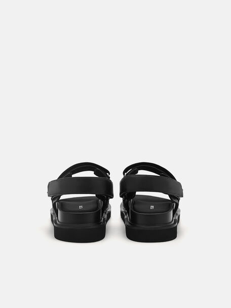 PEDRO Icon Leather Heel Sandals, Black