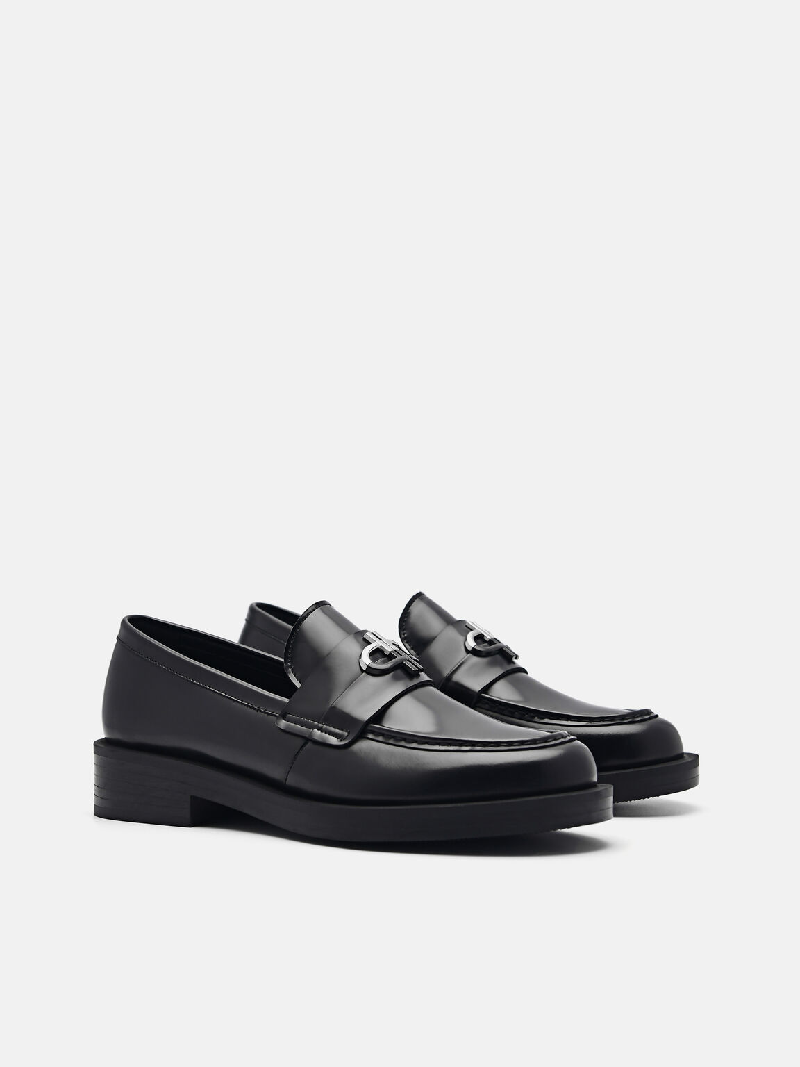 PEDRO Icon Leather Loafers, Black