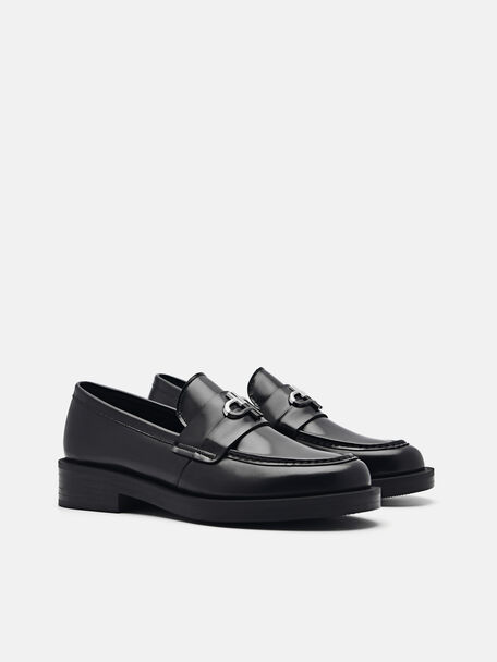 PEDRO Icon Leather Heel Sandals, Black