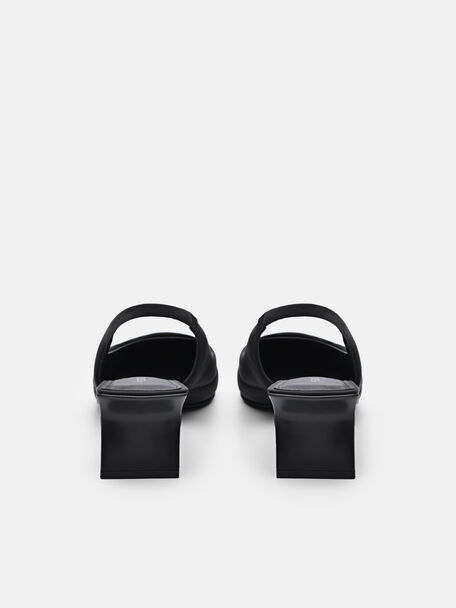 PEDRO Icon Leather Heel Sandals, Black
