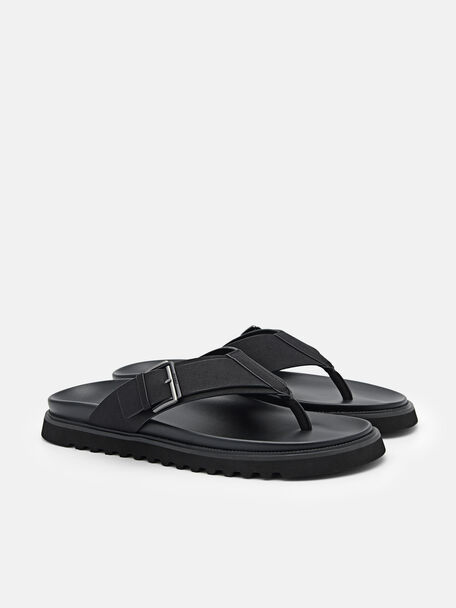PEDRO Icon Leather Heel Sandals, Black