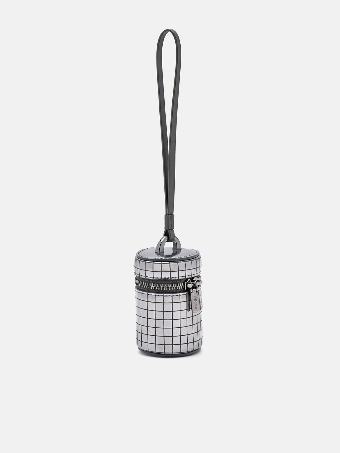 Metallic Leather Barrel Pouch, , hi-res
